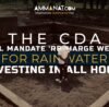 The CDA will mandate 'recharge wells' for rainwater harvesting