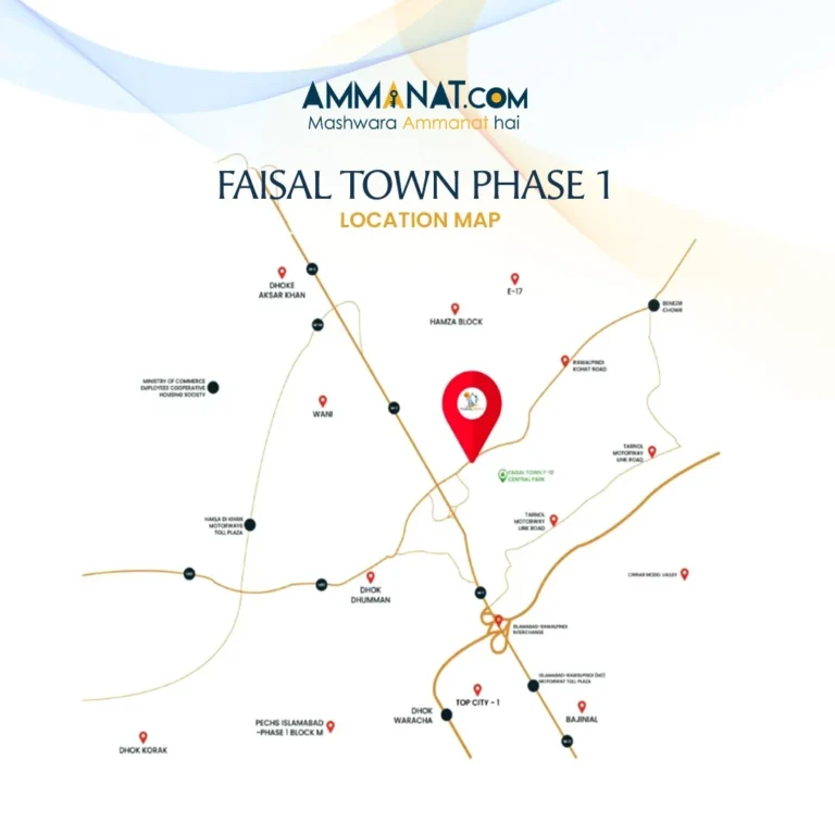 Faisal Town phas 1 location map